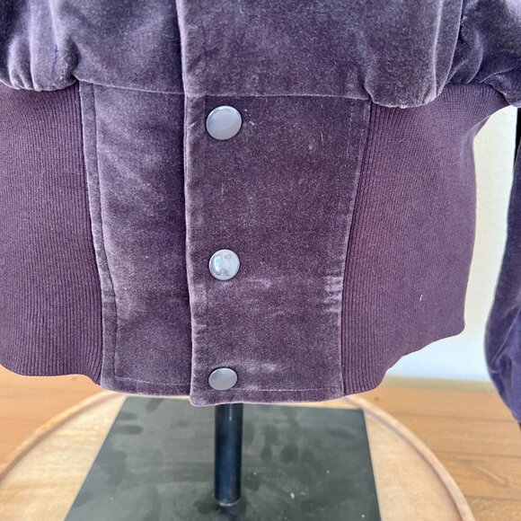90's Plum - Stretch Velveteen Bomber Jacket - Suzanne Somers - Size Medium - Picture 5 of 11